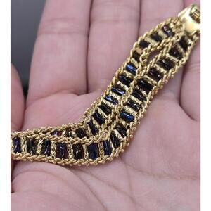 Premier Designs PD Goldtone Bracelet Iridescent Color Beads Bracelet 7.25"